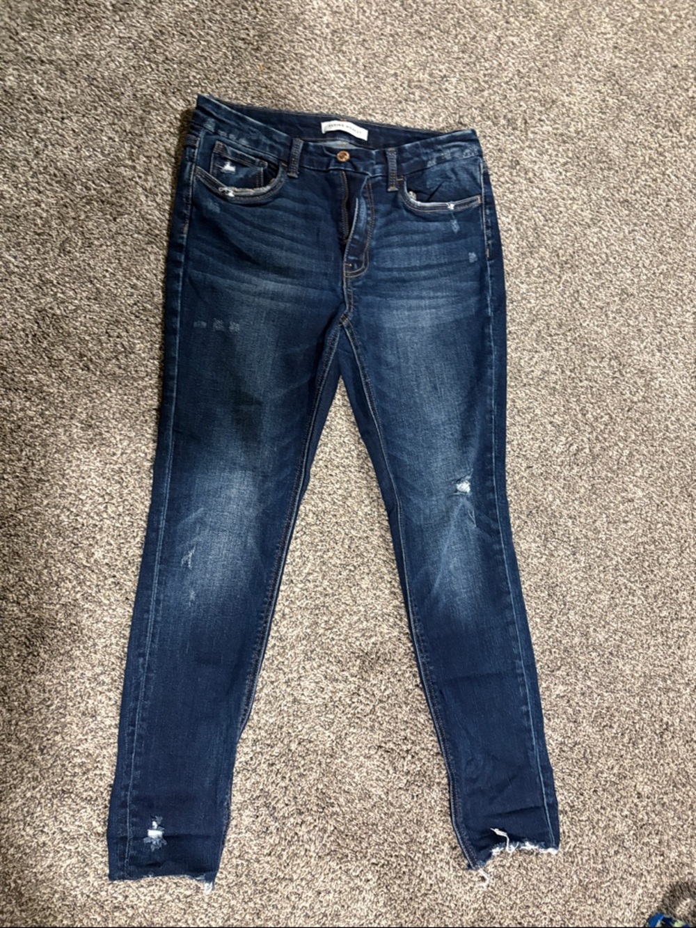 Flying Monkey Dark Blue Skinny Jeans with Distressed Details
